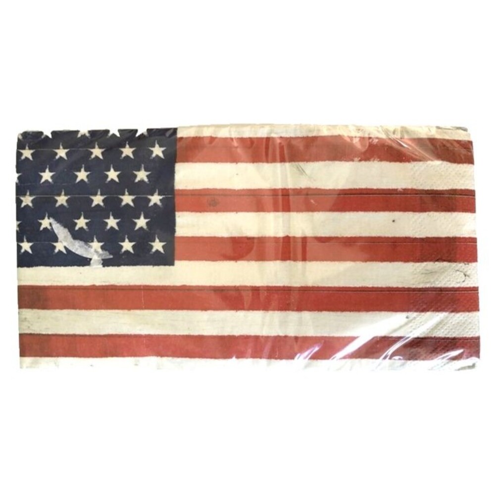 USA Flag Paper Napkins 32 CT BBQ Guest Bath Towels Buffet Patriotic America